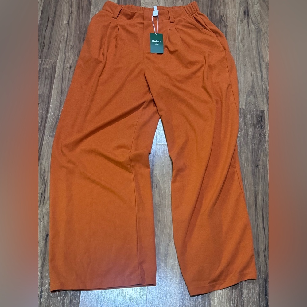 HALARA Wide Leg Trousers in Burnt Orange